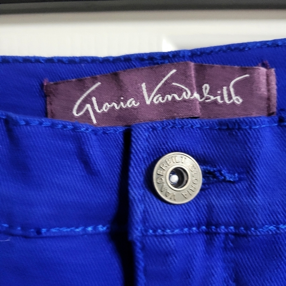 NWT Gloria Vanderbilt Womens Amanda Vibrant Blue Straight-Leg Jeans Size 14S - Picture 2 of 6